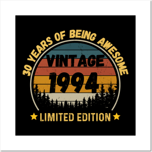 Vintage 1994 Limited Edition 30th Birthday 30 Years Old Gift Posters and Art